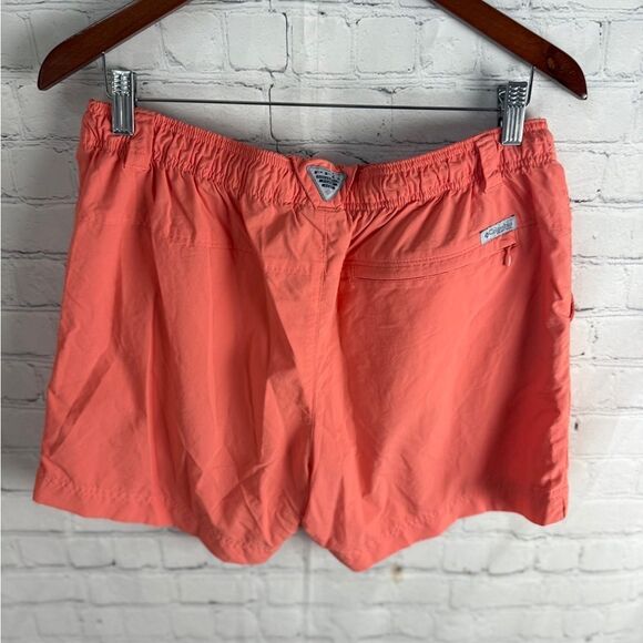 Columbia Salmon Athletic Shorts Lightweight Elastic Waist 5 Inch Size Large - Picture 9 of 9